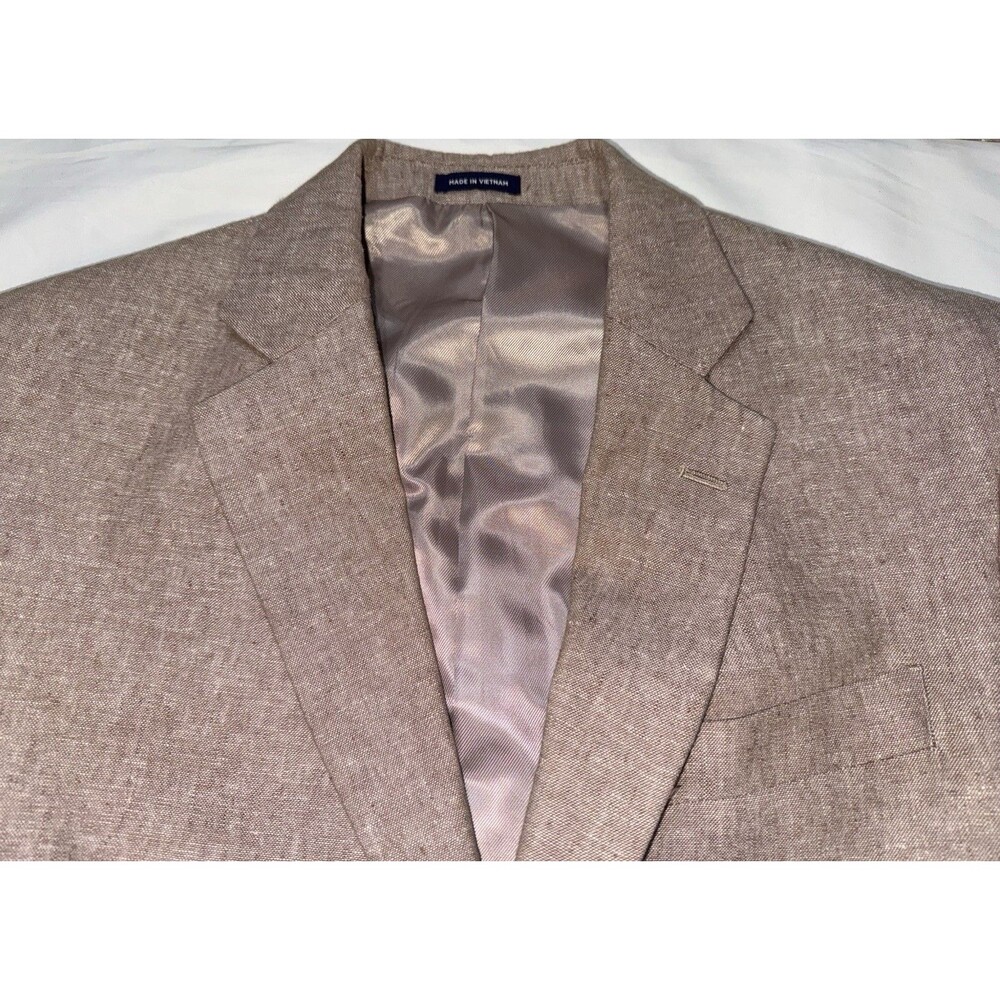 Mens Suit Jacket (Stafford Size 40 Reg) Beige Color Very Nice In Great Shape